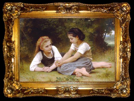 framed  William-Adolphe Bouguereau The Nut Gatherers, ta009-2